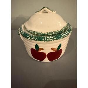 Vintage Apple Ceramic Pot with Lid